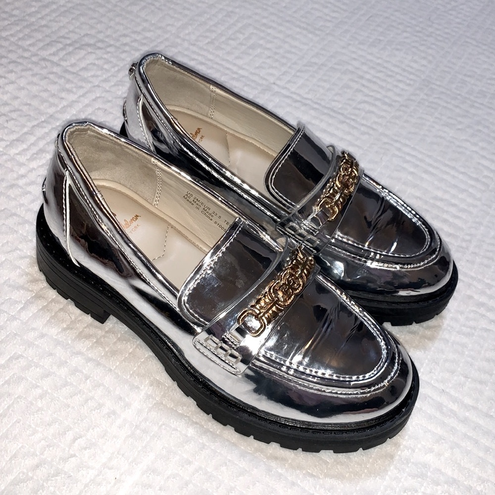Sam Edelman Kids' Teo Platform Lug Sole Loafers, Faux Patent Leather, US Size 2
